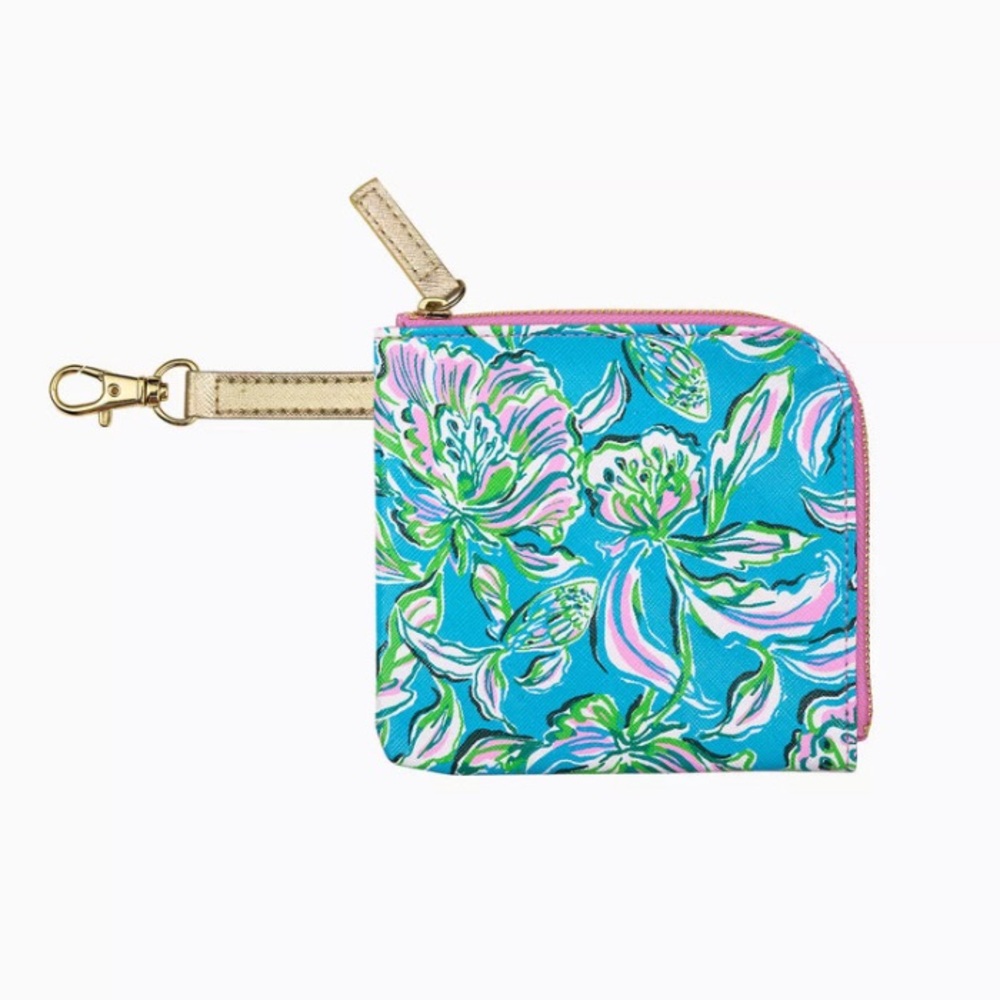 Lilly Pulitzer Tech Pouch Set in Cumulus Blue & Chick Magnet With Original Tags - Picture 3 of 16